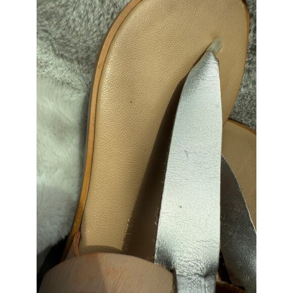 Mercanti Fiorentini Silver Brown Leather Strappy Sandals Italy Size 40 / US 10 - Picture 3 of 12